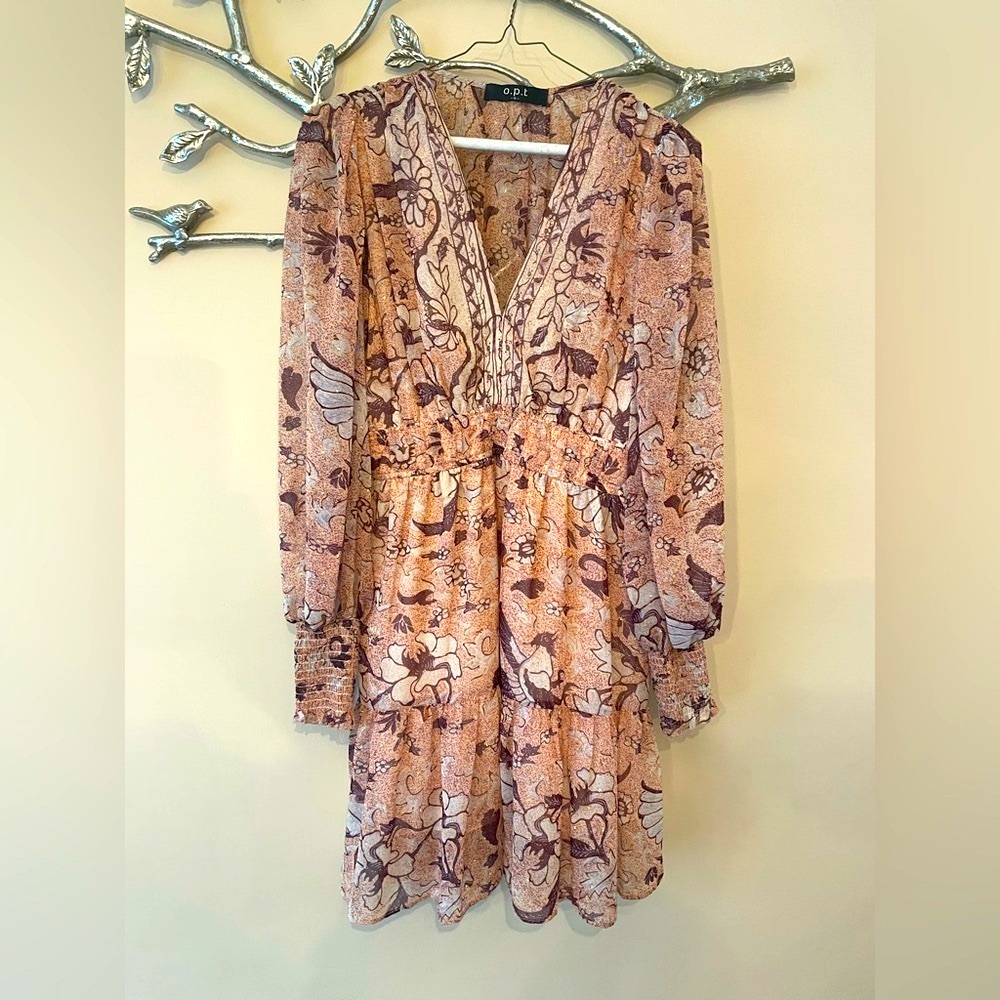 Ladies Floral Print Dress with Long Sleeve